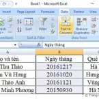 Cách chuyển dãy số thành ngày tháng trong Excel