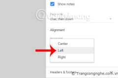 Cách căn chỉnh bảng tính trước khi in trên Google Sheets