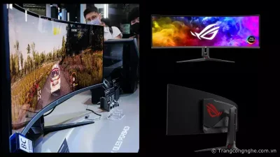 Computex 2023: Màn hình cong ROG Swift OLED 49 inch 1800R, trang bị tản nhiệt tuỳ biến