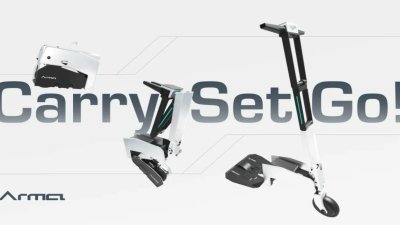 Cận cảnh xe scooter điện gấp gọn Arma Carry Set Go với cân nặng chỉ 4,5 kg