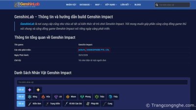 Tối ưu đội hình Genshin Impact cùng Genshinlab