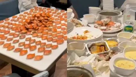 [Video] Nhóm du khách Trung Quốc ăn 300 con cua, gây tranh cãi về lãng phí thực phẩm