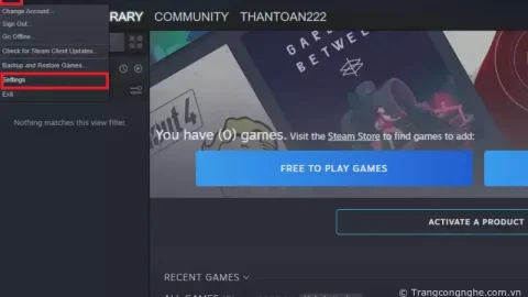 Hướng dẫn chuyển đổi giao diện Steam sang tiếng Việt