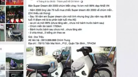 Honda Super Dream đời 2000 được treo giá hơn 200 triệu ở Sài Gòn