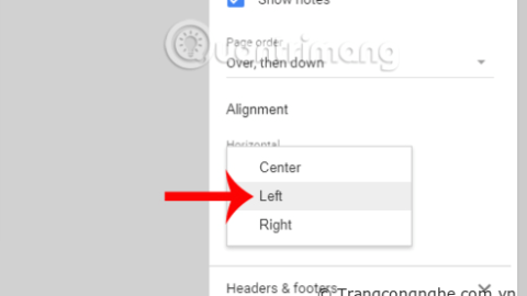 Cách căn chỉnh bảng tính trước khi in trên Google Sheets