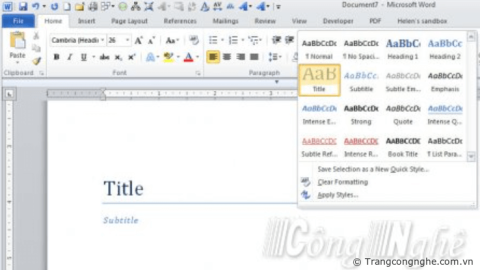 Tự tạo ebook bằng Microsoft Word