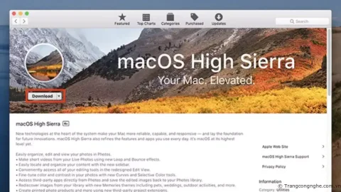 Hướng dẫn nâng cấp Mac lên phiên bản High Sierra