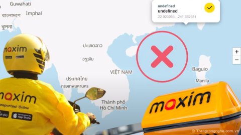 Ứng dụng gọi xe Maxim sử dụng bản đồ thiếu quần đảo Hoàng Sa, Trường Sa của Việt Nam