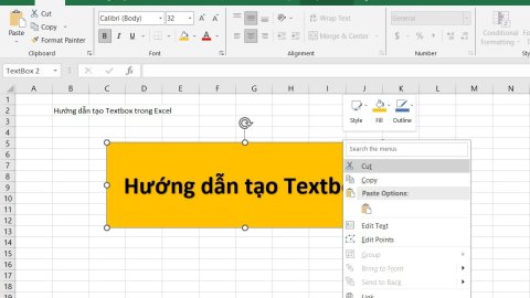 Hướng dẫn cách chèn và xoá Textbox trong file Excel