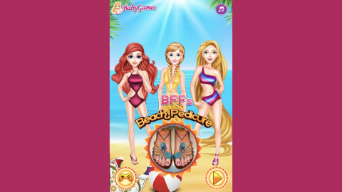BFFs Beach Pedicure: Game sơn móng chân công chúa tại bãi biển