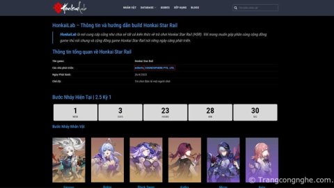 Honkailab: Website hướng dẫn build chuyên sâu cho Honkai Star Rail